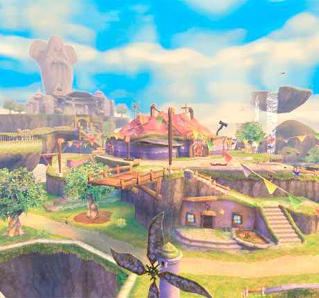 El pueblo de Skyloft en The Legend of Zelda: Skyward Sword