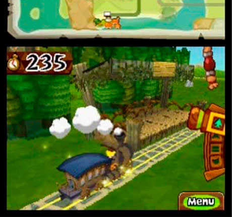 Link viajando en el Spirit Train en The Legend of Zelda: Spirit Tracks