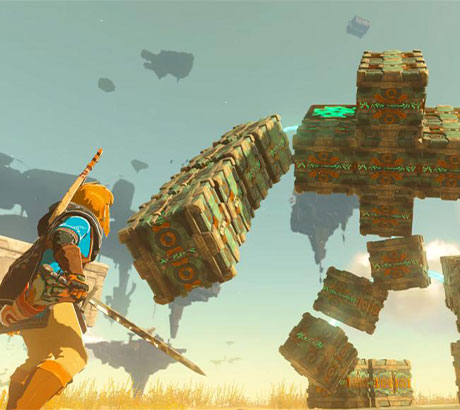 The Legend of Zelda: Tears of The Kingdom, Link luchando contra boss