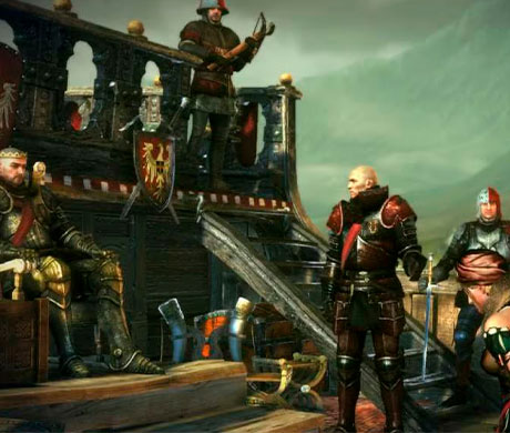 King Radovid of Redania con su corte, en The Witcher 2