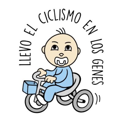 Llevo el ciclismo en los genes (color). Niño.