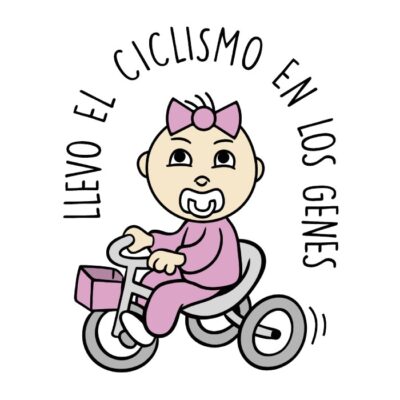 Llevo el ciclismo en los genes (color). Niña.
