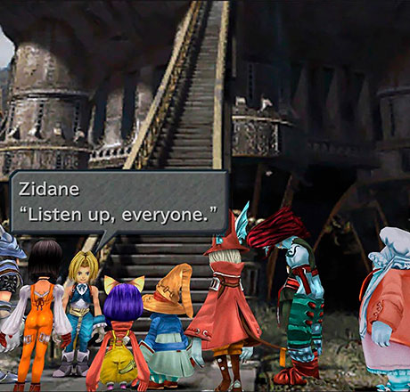 Yitan dirigiéndose al resto de sus compañeros en Final Fantasy IX