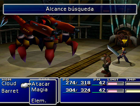 Cloud y Barret enfrentándose al primer boss en final fantasy 7