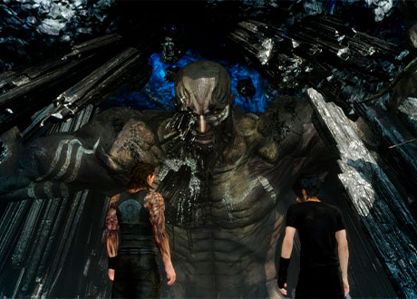 Gladiolus y Noctis a punto de enfrentarse a Titan en Final Fantasy 15