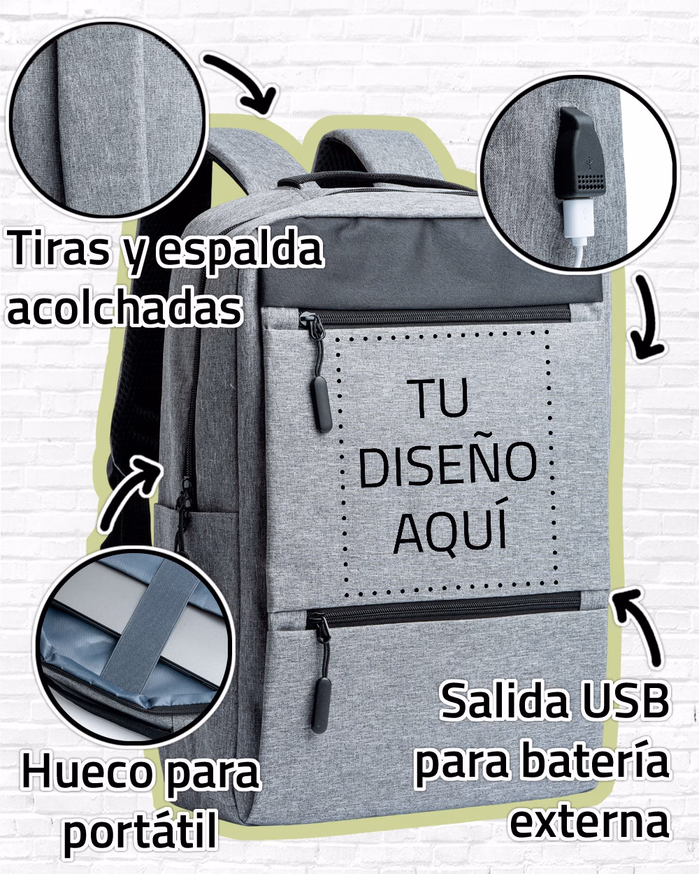 Mochila con salida usb