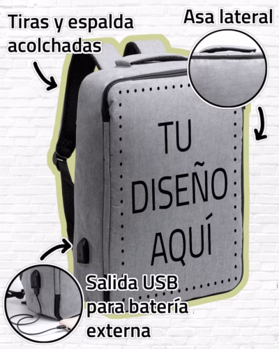 Mochila para portátil 13' con salida USB