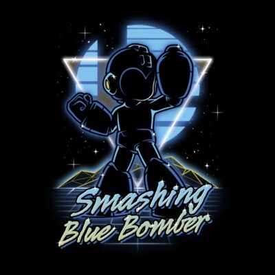 Retro Smashing Blue Bomber