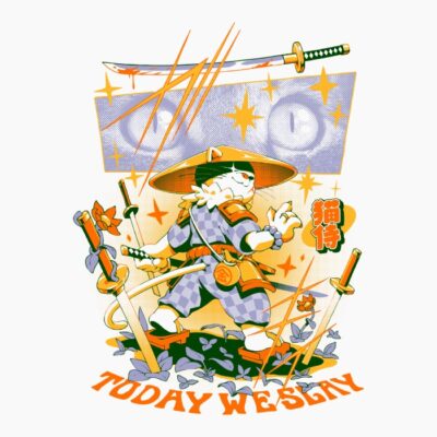 Samurai Cat - Final - White or cream