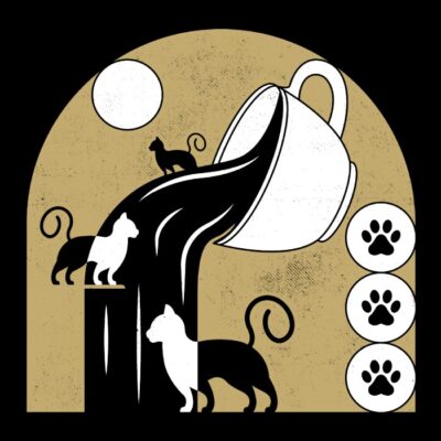 Coffee Cats Art Deco