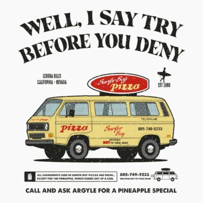Surfer boy pizza