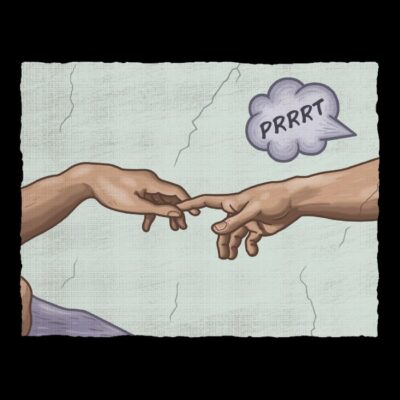 The creation of a joke