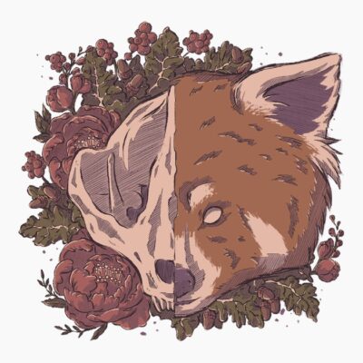 Autumn Red Panda Skull