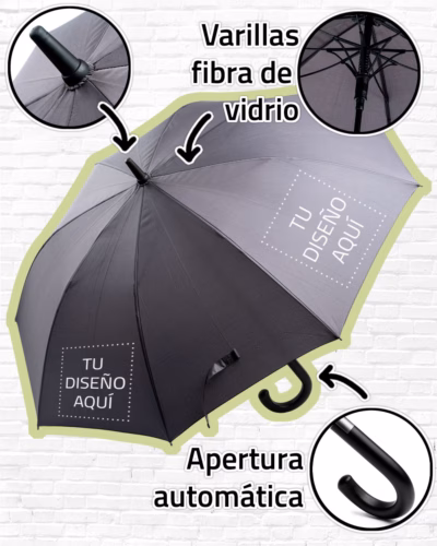 Paraguas con Mango y Apertura Automática