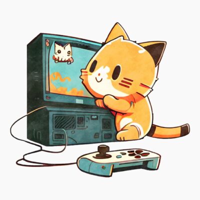Orange Cat Retro Videogame