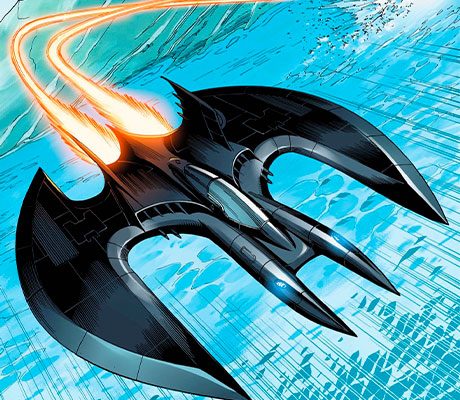Imagen del Batwing en uno de los cómics de Batman.
