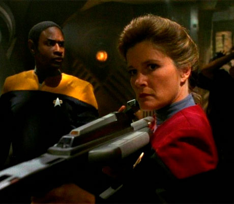 Tuvok y Janeway en Star Trek Voyager