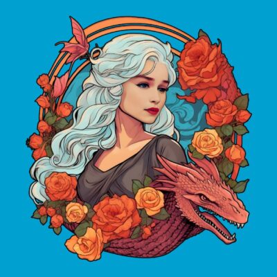 Daenerys Targaryen y su dragón