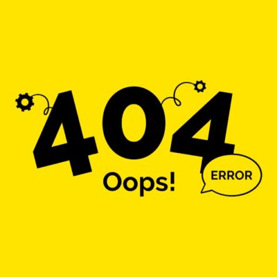 404 Error, Oops! Fondo claro.