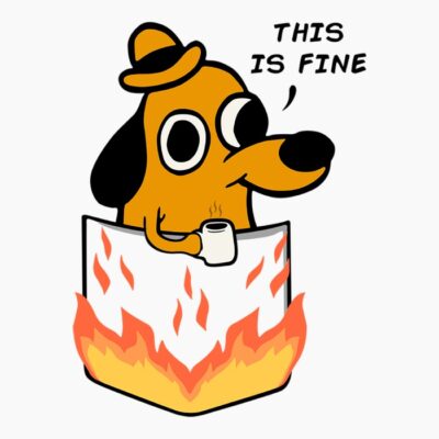 This is fine dog meme pocket tiendas v1