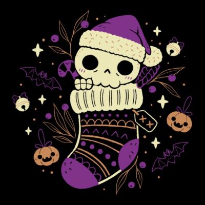 Cute Christmas Sock Skull