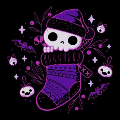 Creepy Cute Christmas Sock Skull