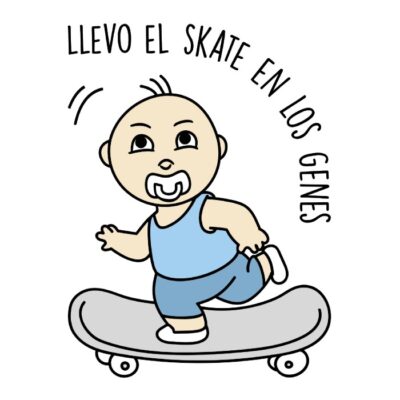Llevo el skate en los genes (color). Niño.