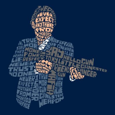 Tony Montana en caligrafía