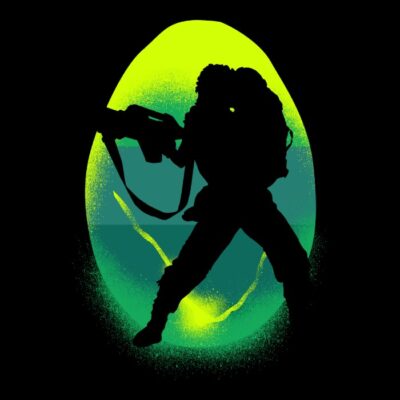 Silhouette of courage in alien adversity