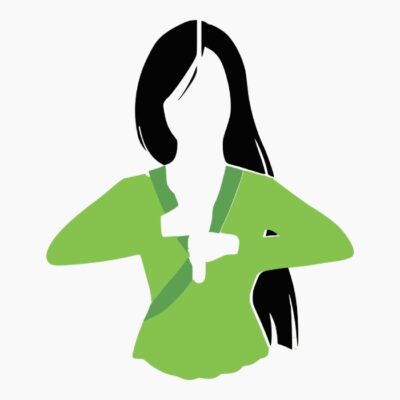 Chinese female warrior colourful silhouette