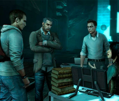 Imagen de Desmond, William y Shaun en el juego Assassin's Creed III.