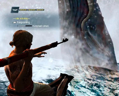 Imagen de Edwards cazando una ballena en el juego Assassin's Creed IV: Black Flag.