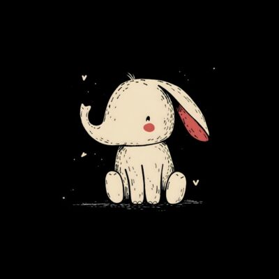 Elefante naive y minimalista