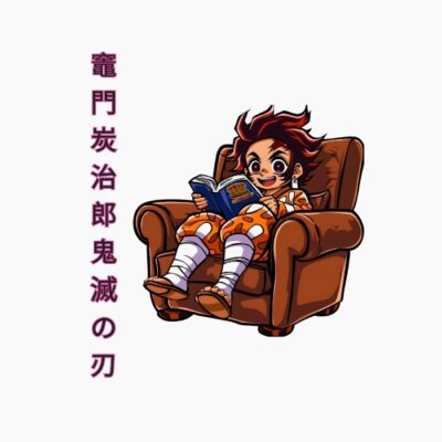 Cazador de demonios leyendo en el sofá