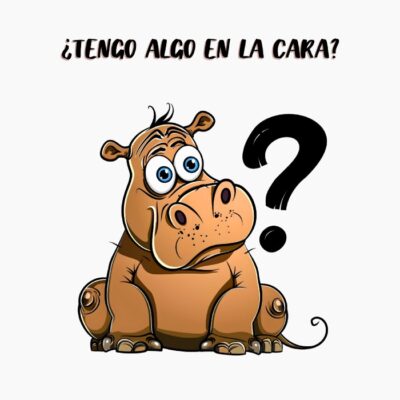 Hipopotamo preguntando si tiene algo en la cara