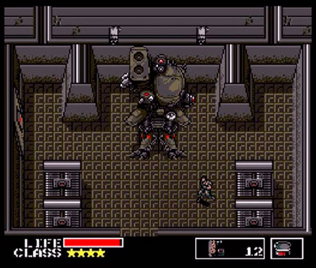 Imagen de Solid Snake enfrentándose al Metal Gear en el primer juego de 1987.