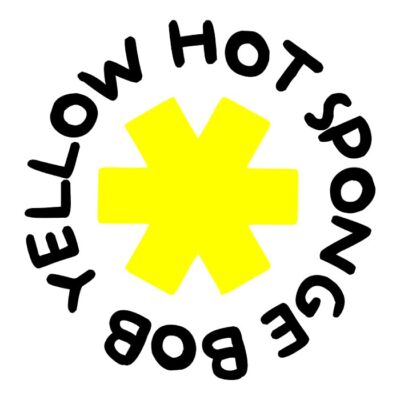 Yellow hot Sponge Bob, comic. Fondo claro.