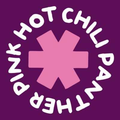 Pink hot chili panther, comic. Fondo oscuro.