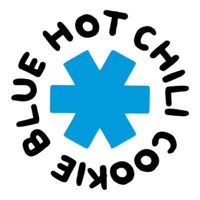 Blue hot chili cookie, comic. Fondo claro.