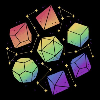 Rainbow Galaxy DND Dice