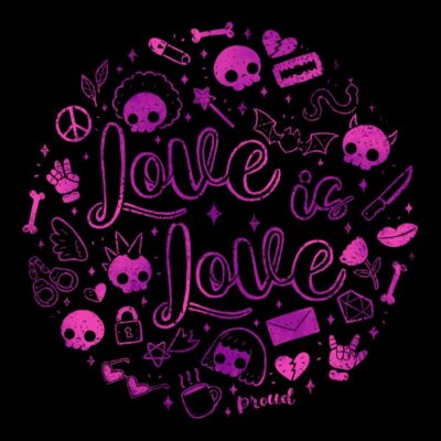 Love is Love Pink Skulls