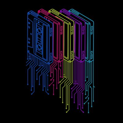 Retro minimal cassette tapes