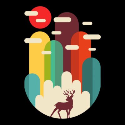 Mountains Deer Minimalist