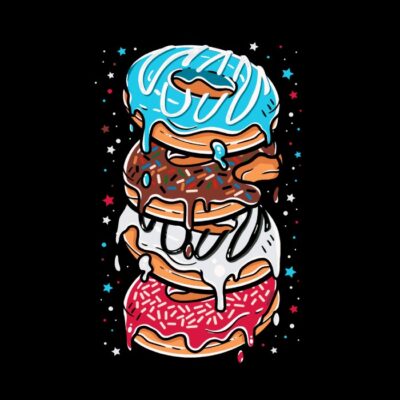 Stack of multi-colored donuts