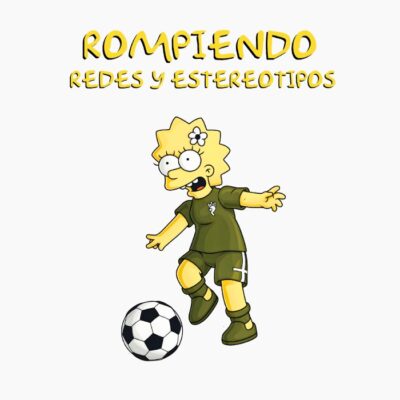 Hermana dibujos animados, jugando al futbol, frase en español,