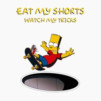 Hermano dibujos animados, haciendo skate, frase en inglés