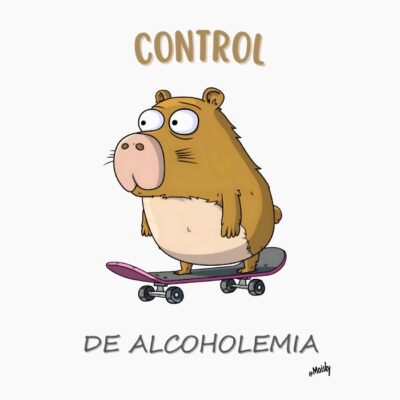 capibara en skate, control de alcoholemia