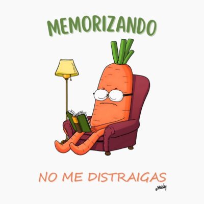 zanahoria dormida leyendo un libro