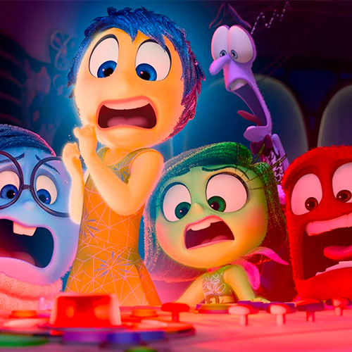 Imagen de tristeza, alegría, desagrado, temor y furia en la película del revés.