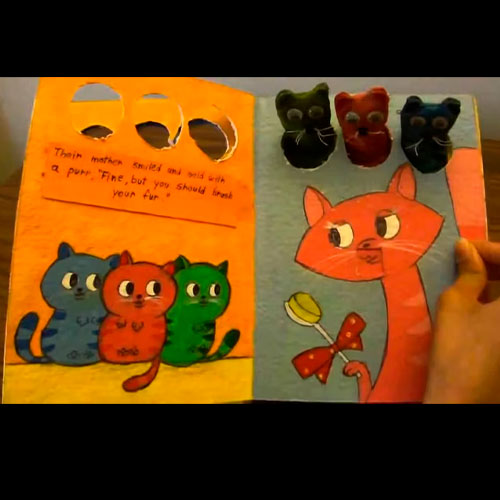 Imagen del libro real de "sleepy kittens" creado a partir de su aparición en la película gru: mi villano favorito.